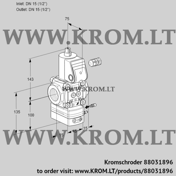 Kromschroder VAH 115R/NWBE, 88031896 flow rate regulator, 88031896