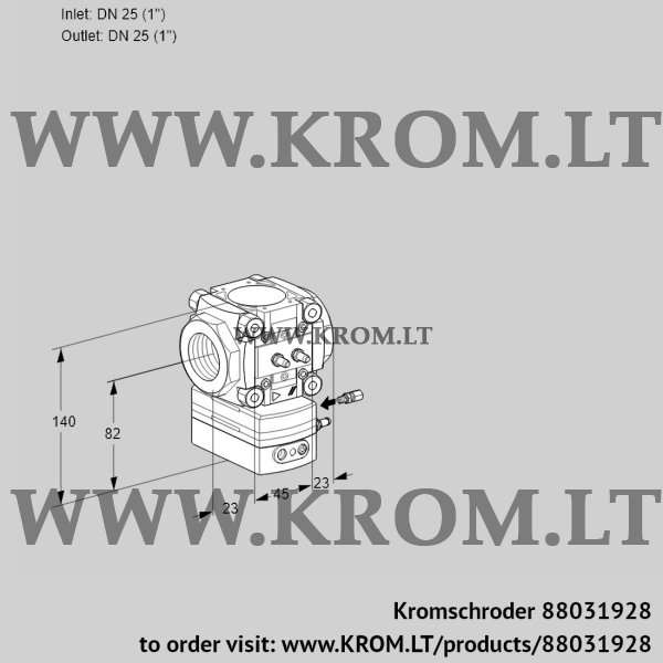 Kromschroder VRH 125R05AE/MM/MM, 88031928 flow rate regulator, 88031928