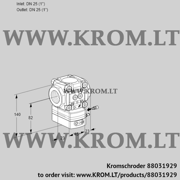 Kromschroder VRH 125R05AE/PP/PP, 88031929 flow rate regulator, 88031929