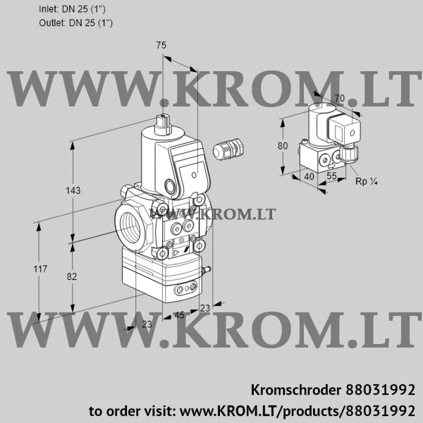 Kromschroder VAD 125R/NW-100A, 88031992 pressure regulator, 88031992