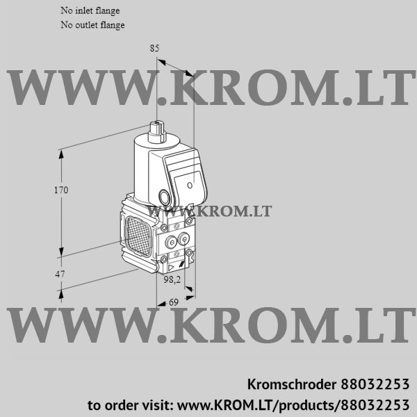 Kromschroder VAS 2-F/NW, 88032253 gas solenoid valve, 88032253