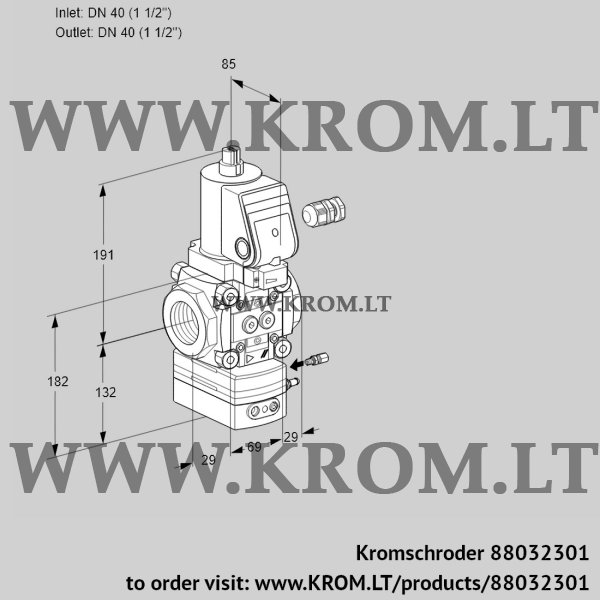 Kromschroder VAH 240R/NQSRAE, 88032301 flow rate regulator, 88032301