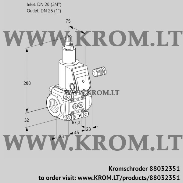 Kromschroder VAS 120/25R/LW, 88032351 gas solenoid valve, 88032351