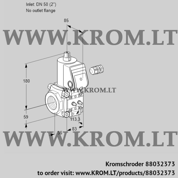 Kromschroder VAS 350/-R/NW, 88032373 gas solenoid valve, 88032373