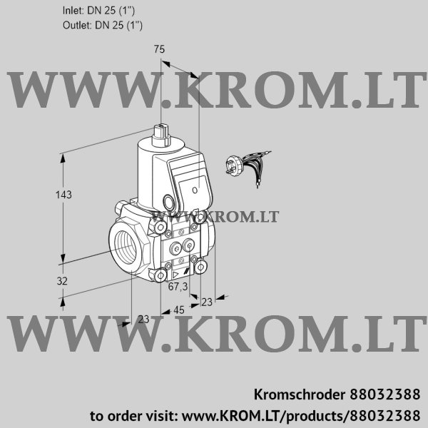 Kromschroder VAS 125R/NW, 88032388 gas solenoid valve, 88032388