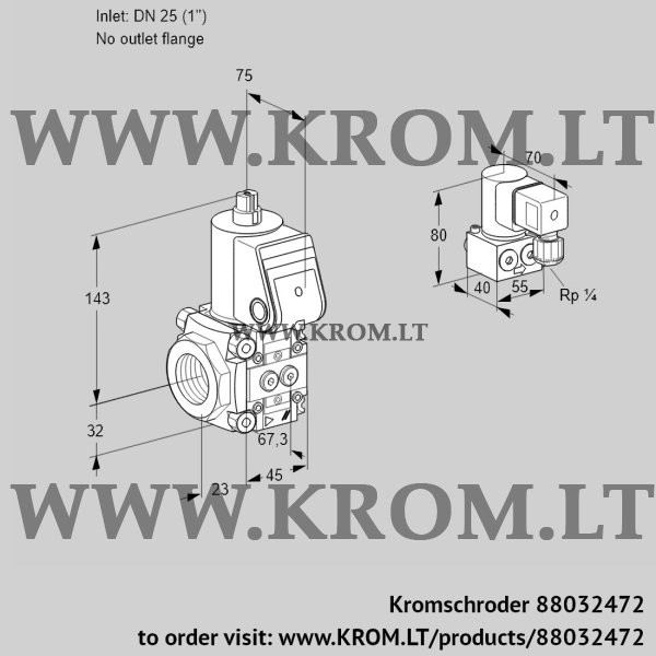 Kromschroder VAS 125/-R/NW, 88032472 gas solenoid valve, 88032472