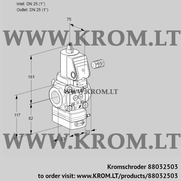 Kromschroder VAD 125R/NWSR-50A, 88032503 pressure regulator, 88032503