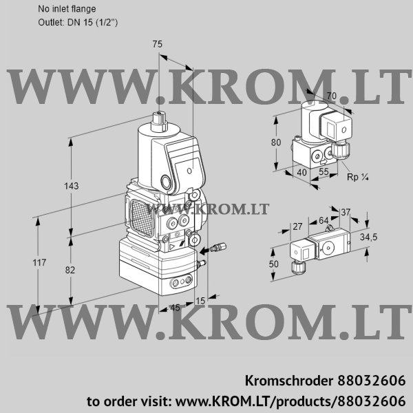 Kromschroder VAG 1-/15R/NWBE, 88032606 air/gas ratio control, 88032606