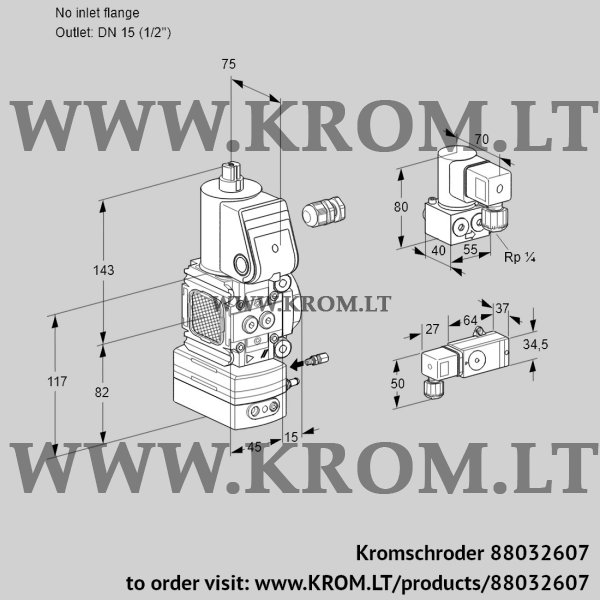 Kromschroder VAG 1-/15R/NWBE, 88032607 air/gas ratio control, 88032607