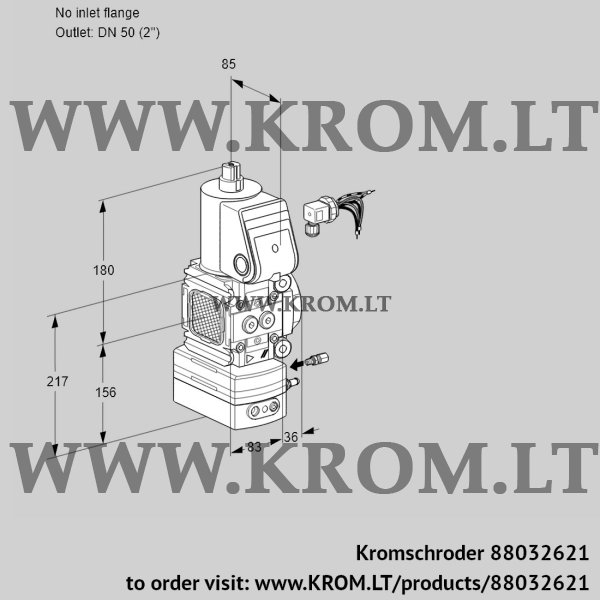 Kromschroder VAH 3-/50R/NWAE, 88032621 flow rate regulator, 88032621