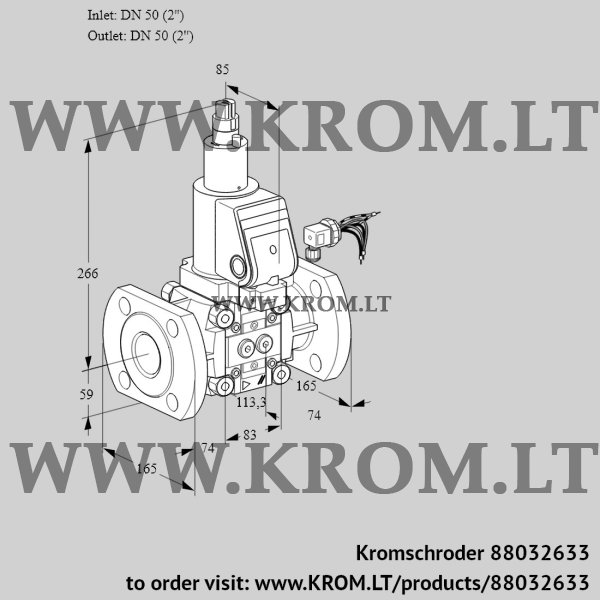 Kromschroder VAS 350F/LWSR, 88032633 gas solenoid valve, 88032633