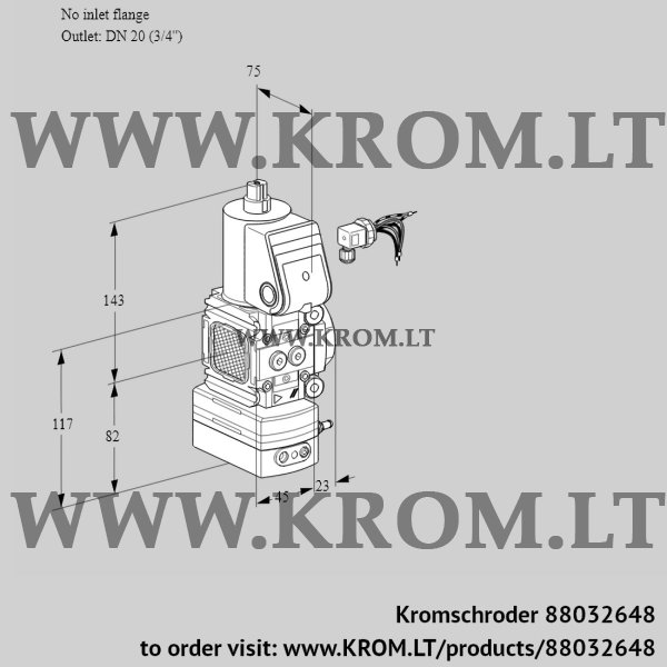 Kromschroder VAD 1-/20R/NW-25A, 88032648 pressure regulator, 88032648