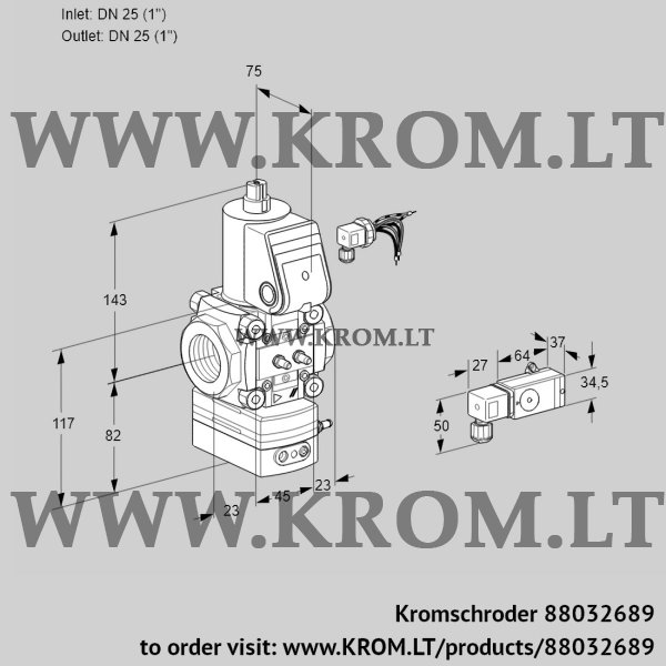 Kromschroder VAD 125R/NW-25A, 88032689 pressure regulator, 88032689