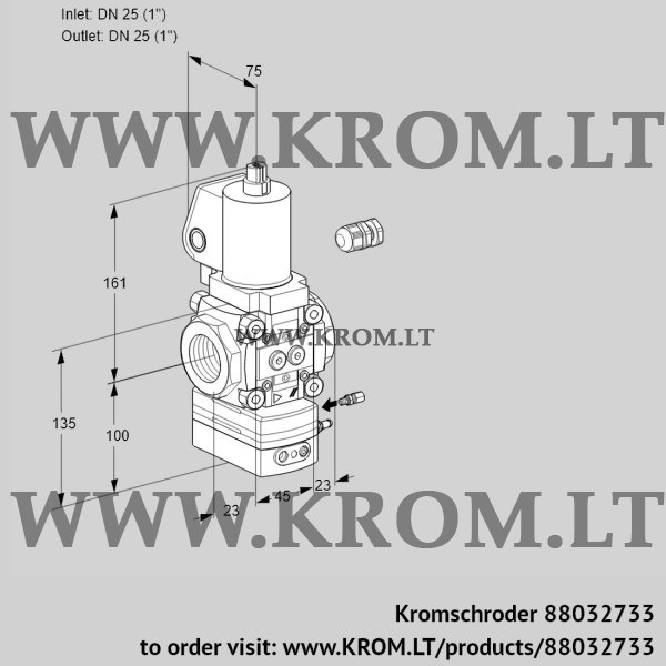 Kromschroder VAH 125R/NWSLAE, 88032733 flow rate regulator, 88032733