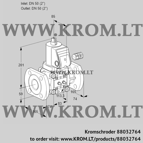 Kromschroder VAS 350F/NWGR, 88032764 gas solenoid valve, 88032764