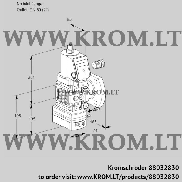 Kromschroder VAG 3-/50F/NWGRAE, 88032830 air/gas ratio control, 88032830