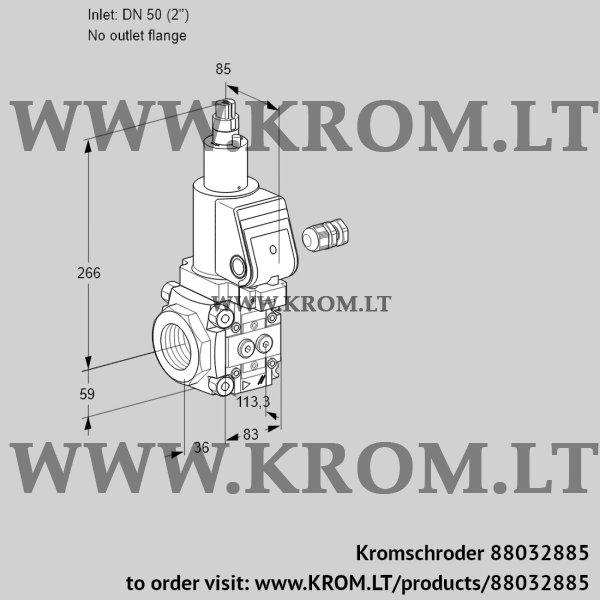 Kromschroder VAS 350/-R/LWGR, 88032885 gas solenoid valve, 88032885