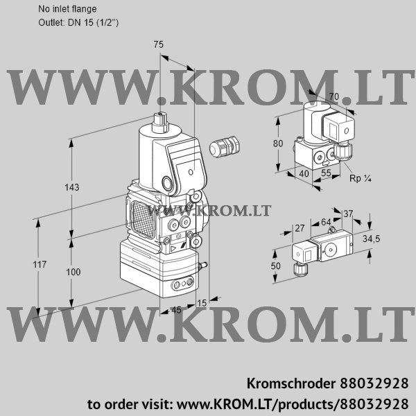 Kromschroder VAV 1-/15R/NWBK, 88032928 air/gas ratio control, 88032928