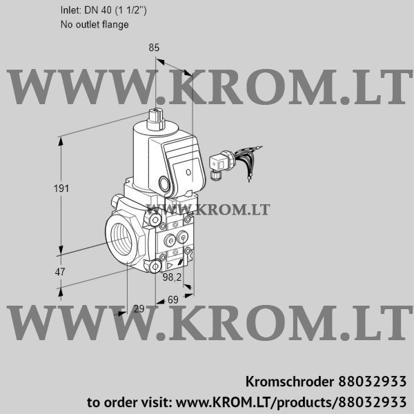 Kromschroder VAS 240/-R/NKGR, 88032933 gas solenoid valve, 88032933