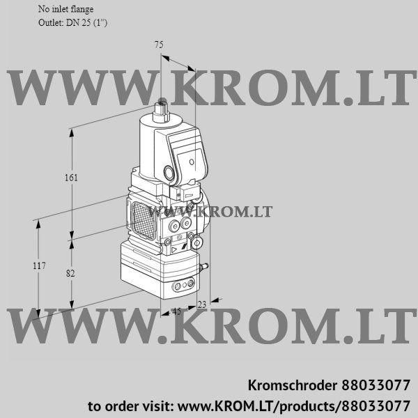 Kromschroder VAD 1T-/25N/NQGR-25A, 88033077 pressure regulator, 88033077