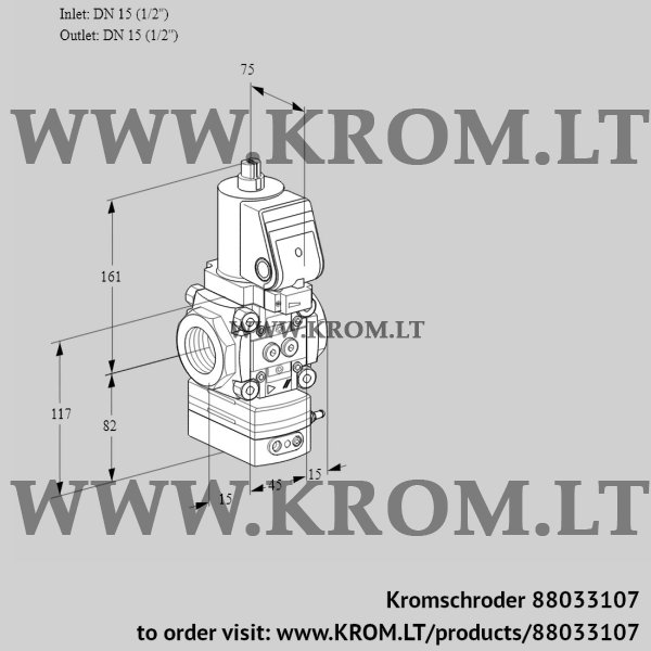 Kromschroder VAD 1T15N/NQGR-25B, 88033107 pressure regulator, 88033107