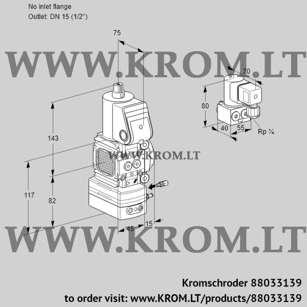 Kromschroder VAG 1-/15R/NWBE, 88033139 air/gas ratio control, 88033139