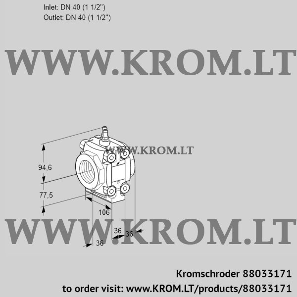 Kromschroder VMO 340R05M38, 88033171 measuring orifice, 88033171