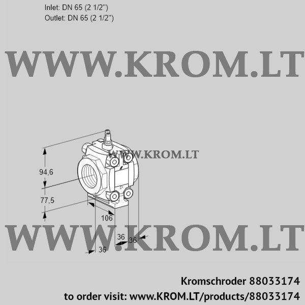 Kromschroder VMO 365R05M42, 88033174 measuring orifice, 88033174