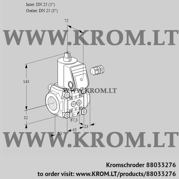 Kromschroder VAS 125R/NW, 88033276 gas solenoid valve, 88033276