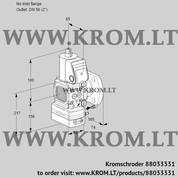 Kromschroder VAH 3-/50F/NWAE, 88033331 flow rate regulator, 88033331