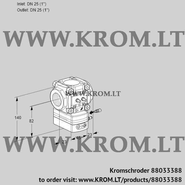 Kromschroder VRH 125R05AE/MM/PP, 88033388 flow rate regulator, 88033388