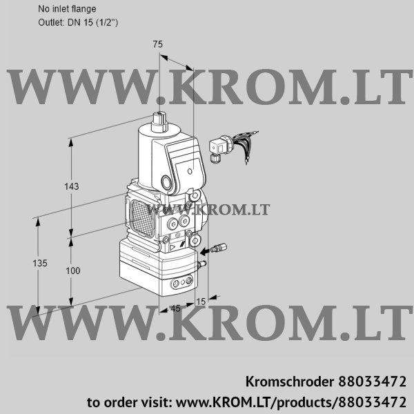 Kromschroder VAH 1-/15R/NWBE, 88033472 flow rate regulator, 88033472