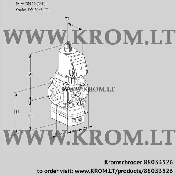 Kromschroder VAD 1T20N/NWGR-50A, 88033526 pressure regulator, 88033526