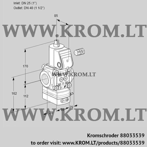 Kromschroder VAD 225/40R/NK-50A, 88033539 pressure regulator, 88033539