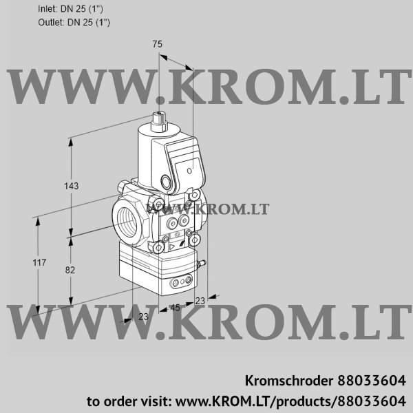 Kromschroder VAD 125R/NW-100A, 88033604 pressure regulator, 88033604