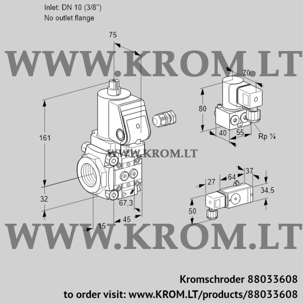 Kromschroder VAS 110/-R/NWSR, 88033608 gas solenoid valve, 88033608