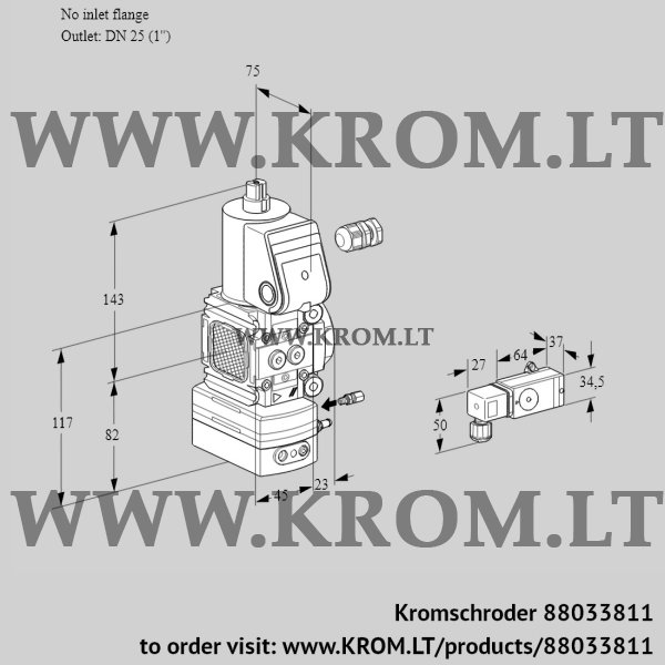 Kromschroder VAG 1-/25R/NWAE, 88033811 air/gas ratio control, 88033811