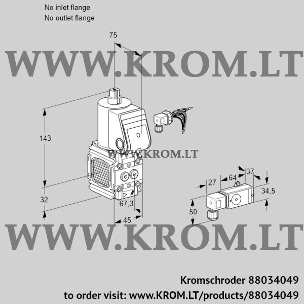 Kromschroder VAS 1-/NW, 88034049 gas solenoid valve, 88034049