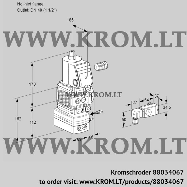 Kromschroder VAG 2-/40R/NWAE, 88034067 air/gas ratio control, 88034067