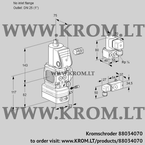 Kromschroder VAG 1-/25R/NWAE, 88034070 air/gas ratio control, 88034070