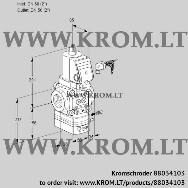 Kromschroder VAH 350R/NWSRAE, 88034103 flow rate regulator, 88034103