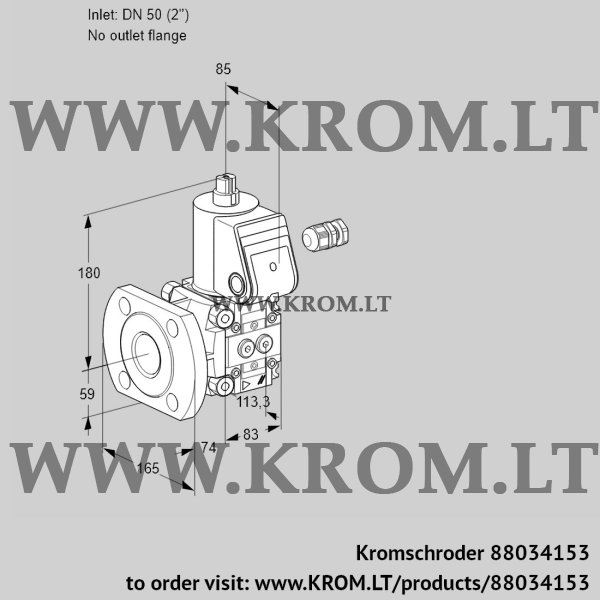 Kromschroder VAS 350/-F/NK, 88034153 gas solenoid valve, 88034153