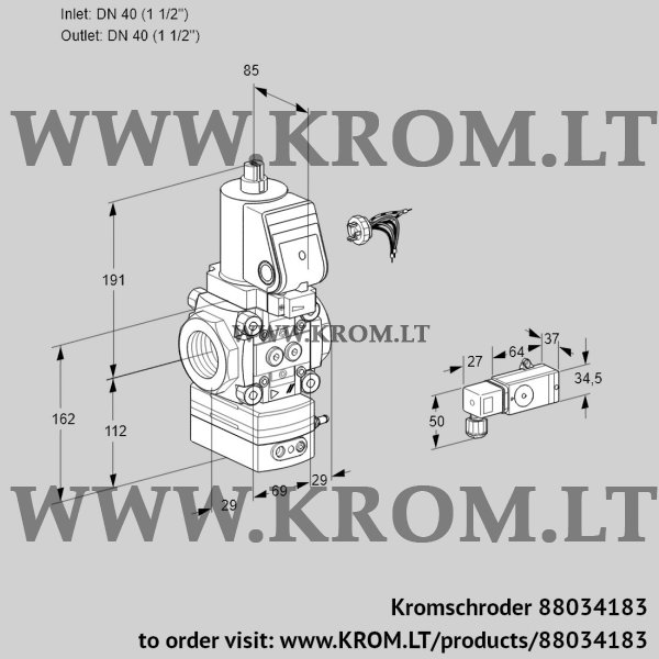 Kromschroder VAD 240R/NWSR-50A, 88034183 pressure regulator, 88034183