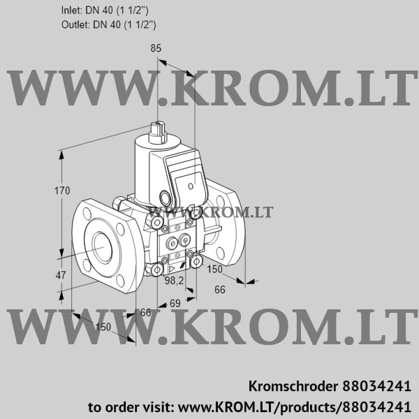 Kromschroder VAS 240F/NQ, 88034241 gas solenoid valve, 88034241