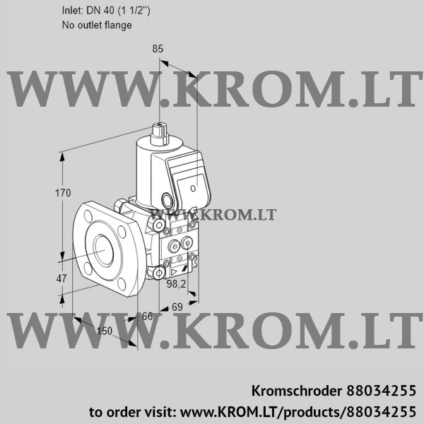 Kromschroder VAS 240/-F/NQ, 88034255 gas solenoid valve, 88034255