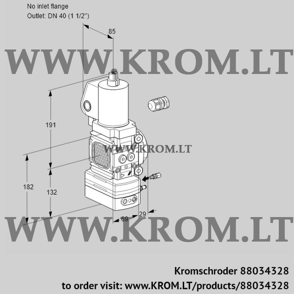 Kromschroder VAH 2-/40R/NWSLAE, 88034328 flow rate regulator, 88034328