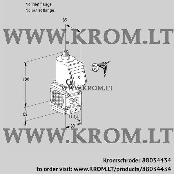 Kromschroder VAS 3-/NW, 88034434 gas solenoid valve, 88034434