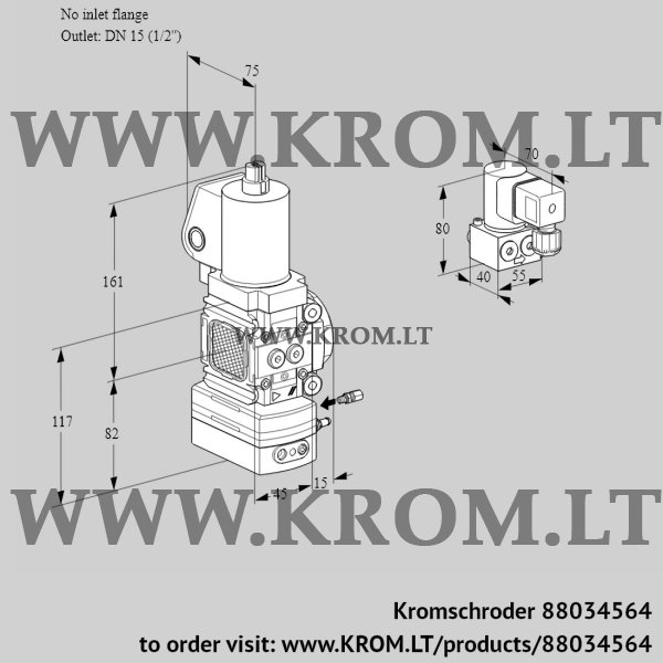 Kromschroder VAG 1-/15R/NQGLBE, 88034564 air/gas ratio control, 88034564