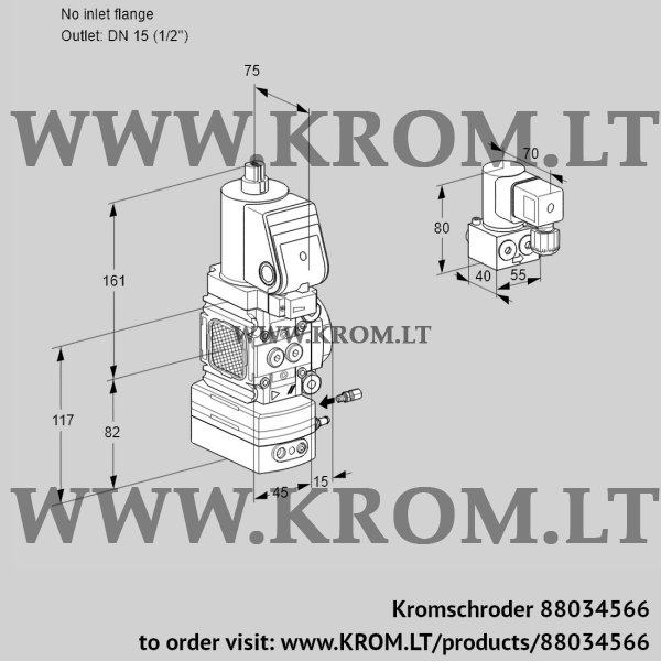 Kromschroder VAG 1-/15R/NQGRBE, 88034566 air/gas ratio control, 88034566