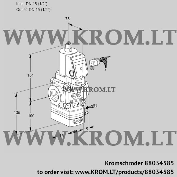 Kromschroder VAH 115R/NQSRBE, 88034585 flow rate regulator, 88034585